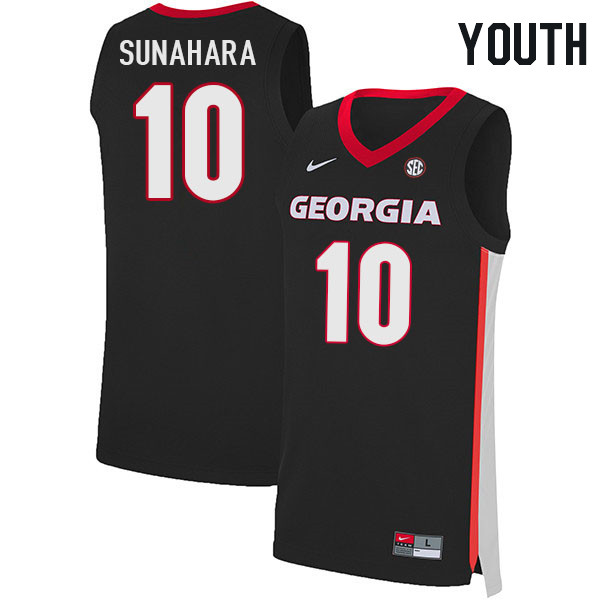Youth #10 RJ Sunahara Georgia Bulldogs College Basketball Jerseys Stitched Sale-Black - Click Image to Close